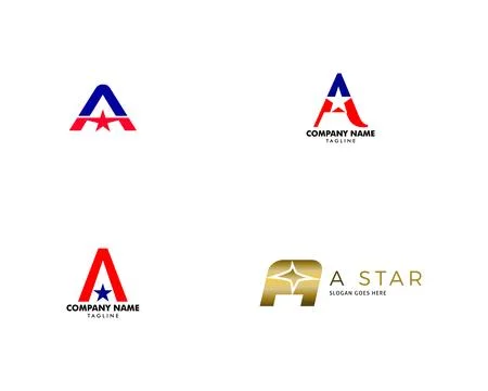 Set of Letter A Star Logo Icon Design Template Elements Vector イラスト素材