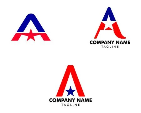 Set of Letter A Star Logo Icon Design Template Elements Vector イラスト素材