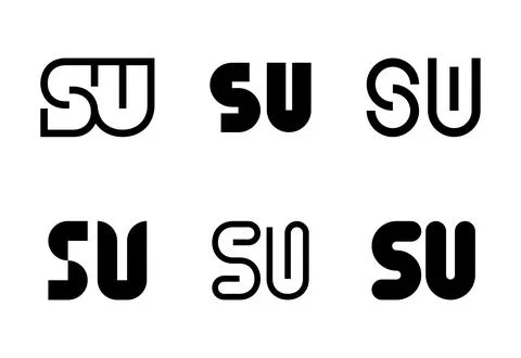 Set of letter SU logos Stock Illustration