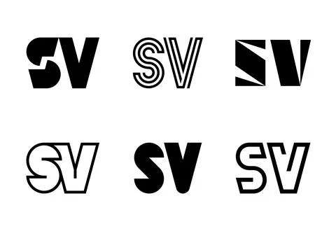 Set of letter SV logos Stock Illustration