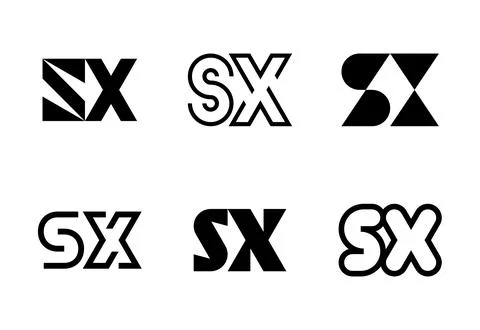 Set of letter SX logos Stock Illustration
