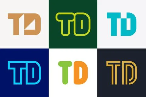 Set of letter TD logos Stock Illustration