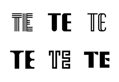 Set of letter TE logos Stock Illustration