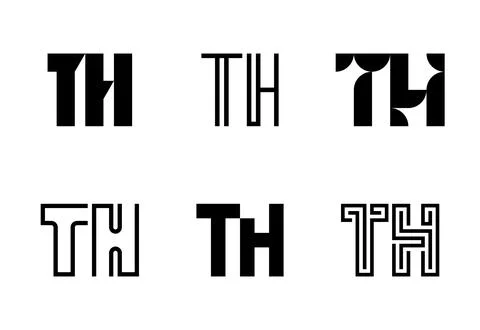 Set of letter TH logos Stock Illustration