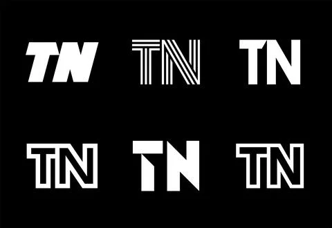 Set of letter TN logos Stock Illustration