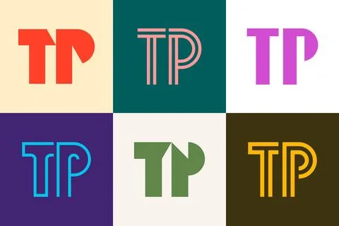 Set of letter TP logos Stock Illustration