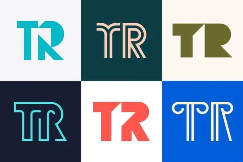 Set of letter TR logos Stock Illustration