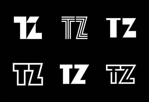 Set of letter TZ logos Stock Illustration