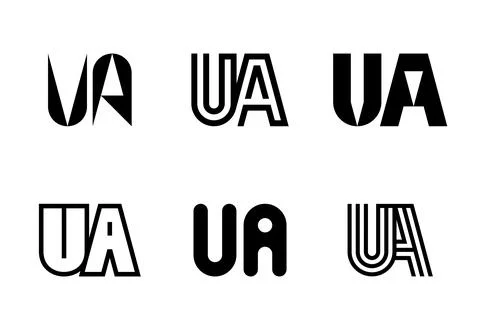 Set of letter UA logos Stock Illustration