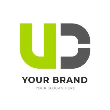 Set of Letter UD, DU, U, D Logo Design Collection, Initial Monogram Logo, M.. Stock Illustration