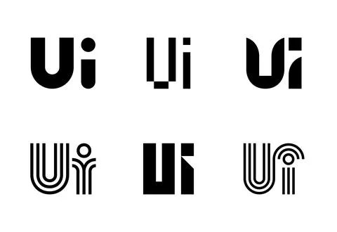 Set of letter UI logos Stock Illustration