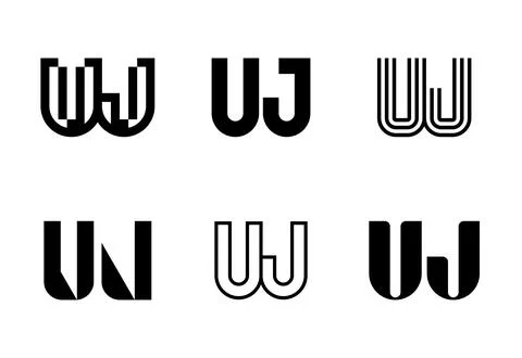 Set of letter UJ logos Stock Illustration