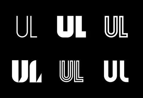 Set of letter UL logos Stock Illustration