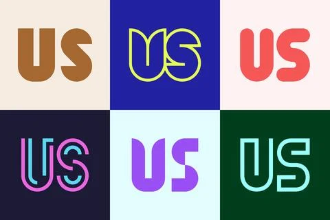 Set of letter US logos Stock Illustration