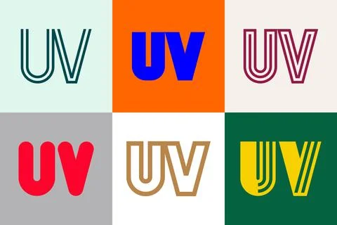 Set of letter UV logos Stock Illustration