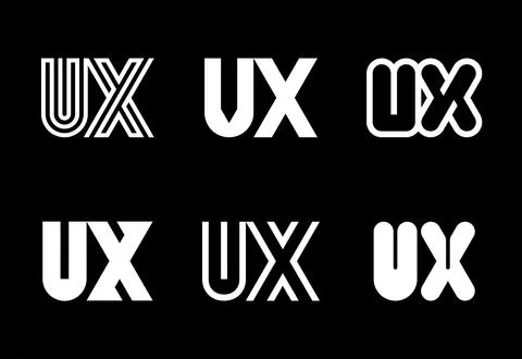 Set of letter UX logos Stock Illustration