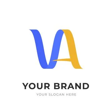 Set of Letter VA, VA, A, V Logo Design Collection, Initial Monogram Logo, M.. Stock Illustration