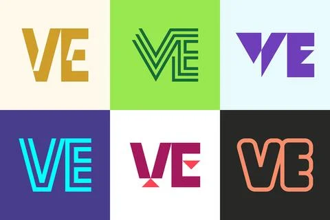 Set of letter VE logos Stock Illustration