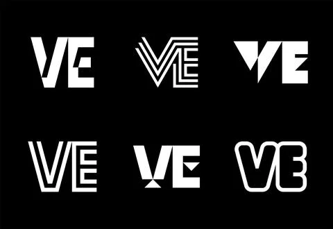 Set of letter VE logos Stock Illustration