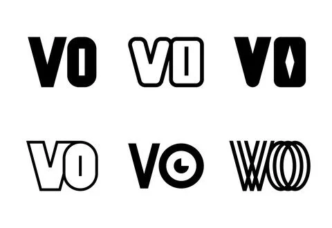 Set of letter VO logos Stock Illustration