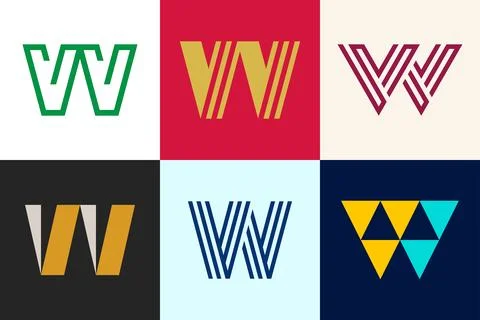 Set of letter VV logos Stock Illustration