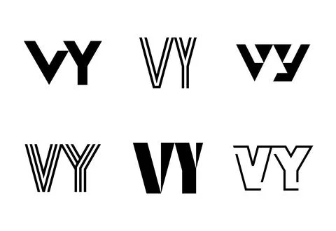 Set of letter VY logos Illustrazione stock