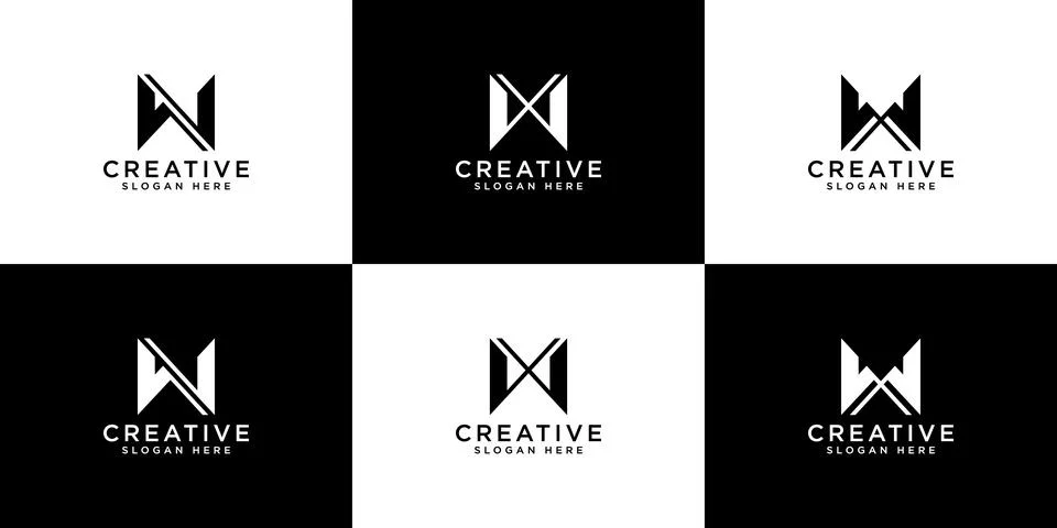 Set of letter w logo vector design Stock Illustration