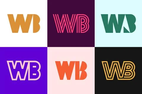 Set of letter WB logos Illustrazione stock