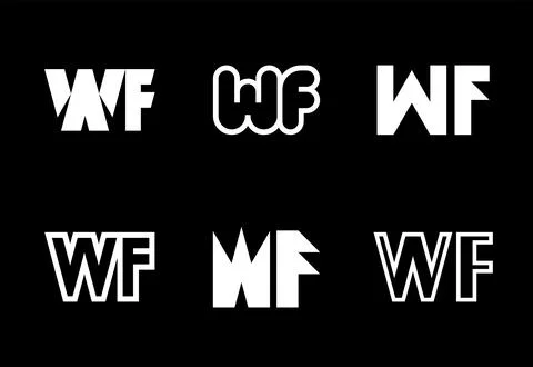 Set of letter WF logos Stock Illustration