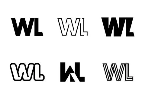 Set of letter WL logos Stock Illustration