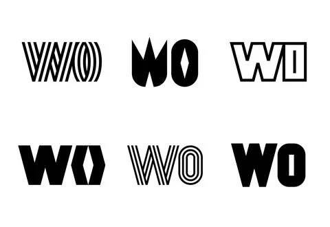 Set of letter WO logos Stock Illustration