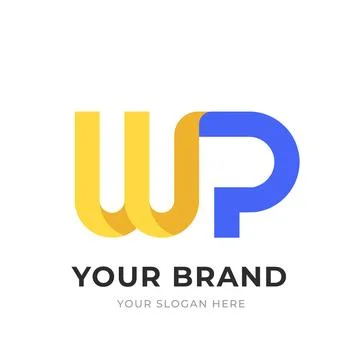 Set of Letter WP, PW, W, P Logo Design Collection, Initial Monogram Logo, M.. Stock Illustration
