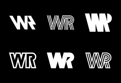 Set of letter WR logos Stock Illustration