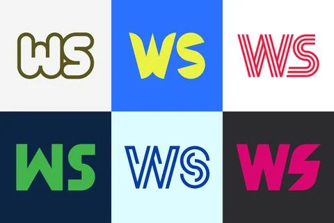 Set of letter WS logos Stock Illustration
