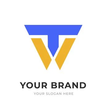 Set of Letter WT, TW, W, T Logo Design Collection, Initial Monogram Logo, M.. Illustrazione stock