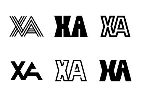 Set of letter XA logos Stock Illustration