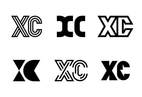 Set of letter XC logos Stock Illustration