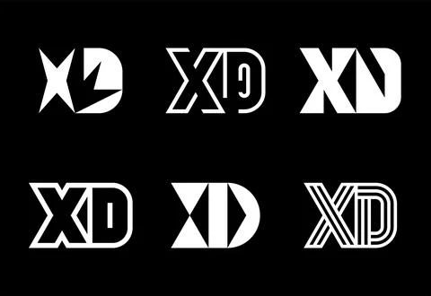 Set of letter XD logos Stock Illustration