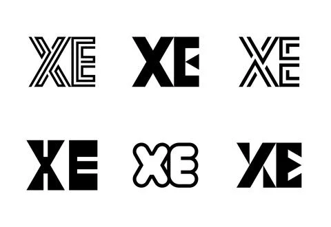 Set of letter XE logos Stock Illustration