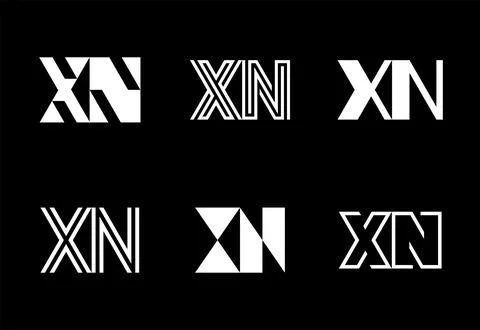Set of letter XN logos Stock Illustration