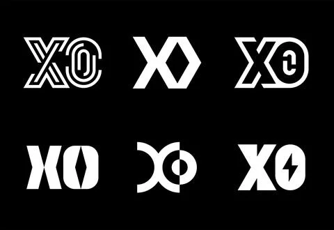 Set of letter XO logos Stock Illustration