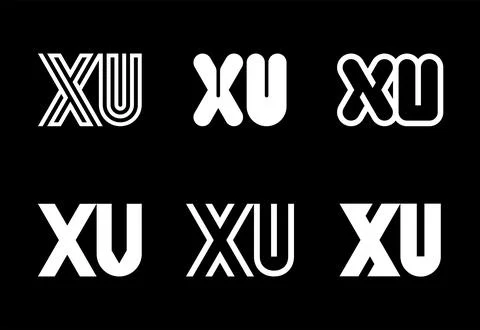 Set of letter XU logos Stock Illustration