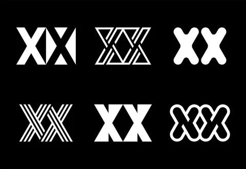 Set of letter XX logos Stock Illustration