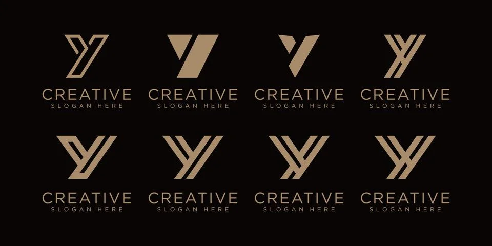 Set of Letter y vector Logo Template Illustration Design Stock Illustration