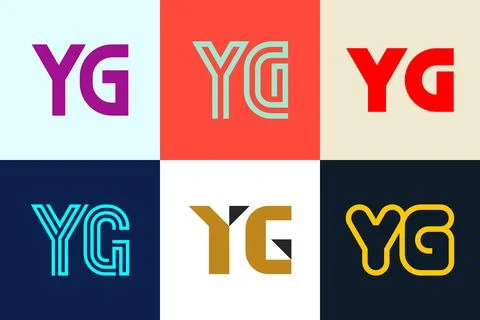 Set of letter YG logos Stock Illustration