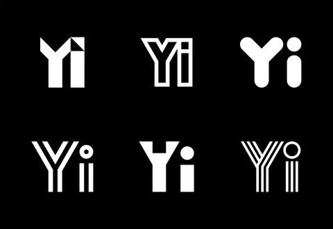 Set of letter YI logos Stock Illustration