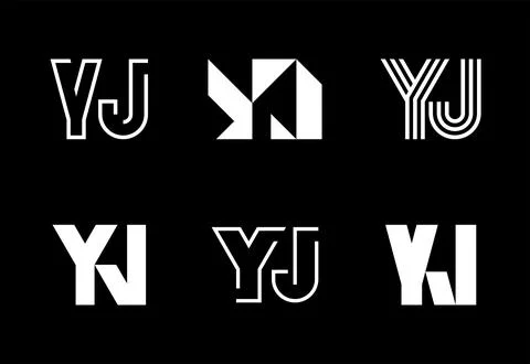 Set of letter YJ logos Stock Illustration