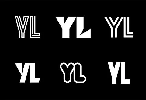 Set of letter YL logos Stock Illustration