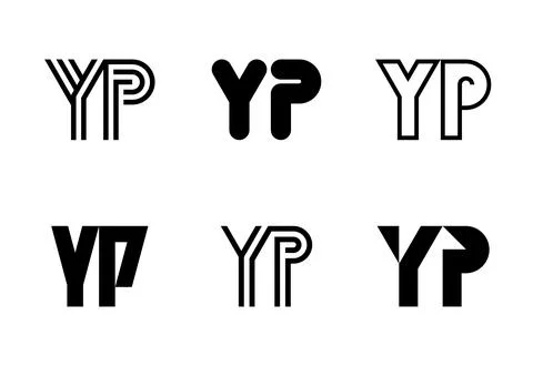 Set of letter YP logos Stock Illustration