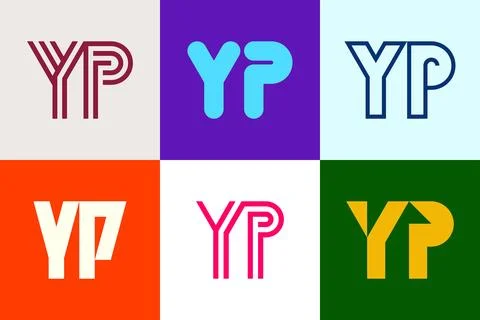 Set of letter YP logos Stock Illustration